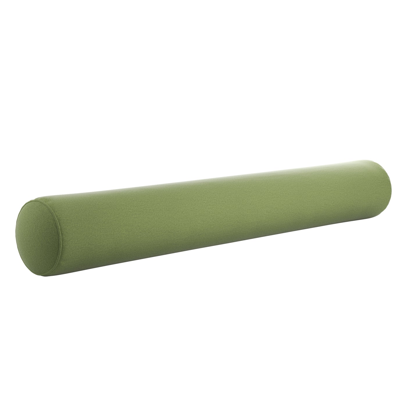 Fern Green bolster pillow on a white background.