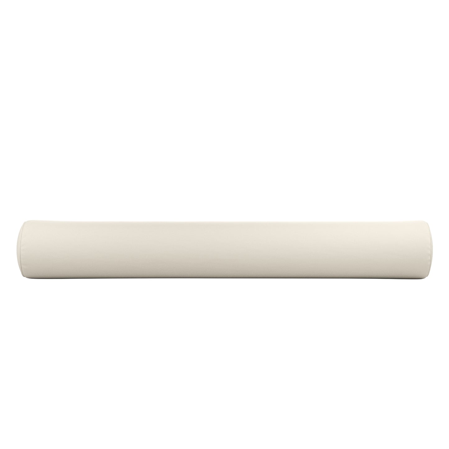 Natural white bolster pillow on a white background.