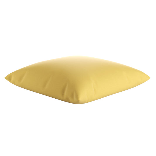 Yellow square pillow on a white background.