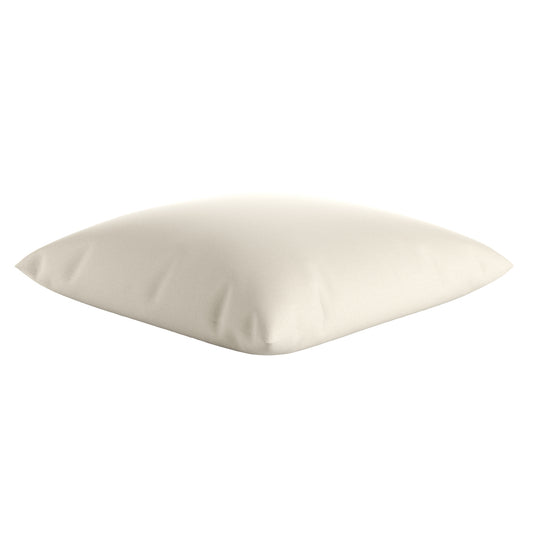 Natural white square pillow on a white background.