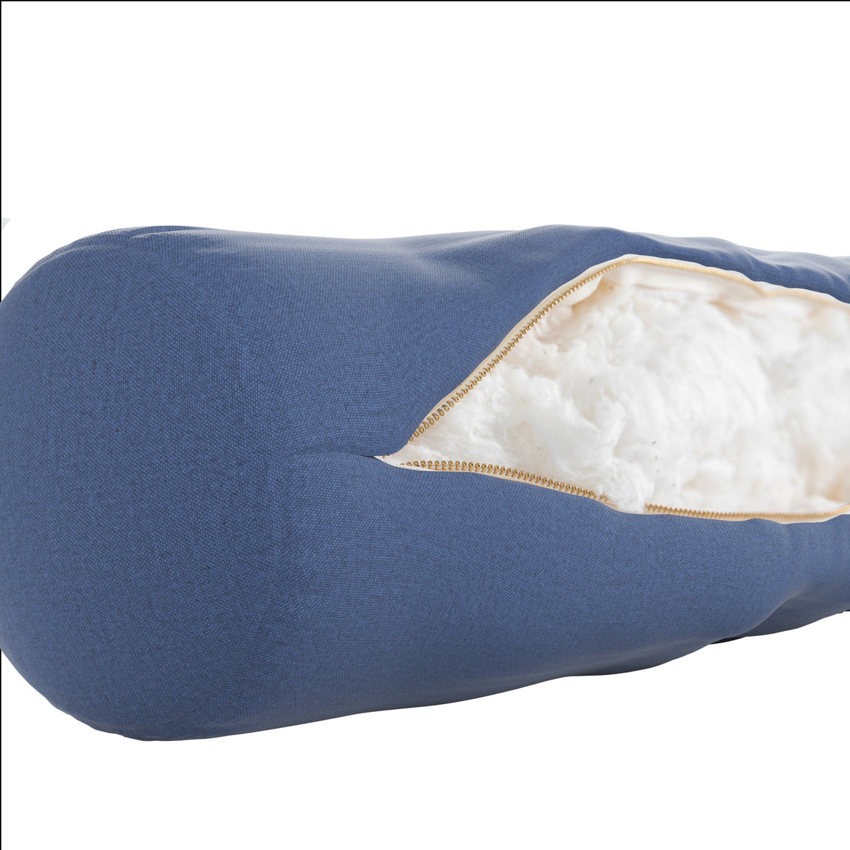 Bolster Pillow with Removable Cover in Denim Blue