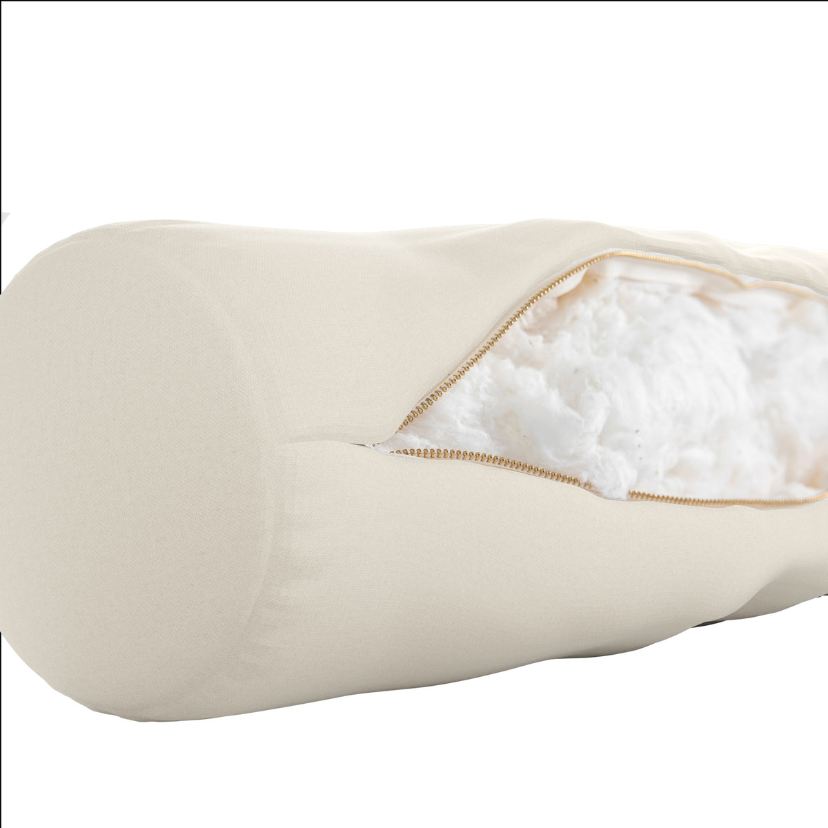 Bolster Pillow with Removable Cover in Natural White