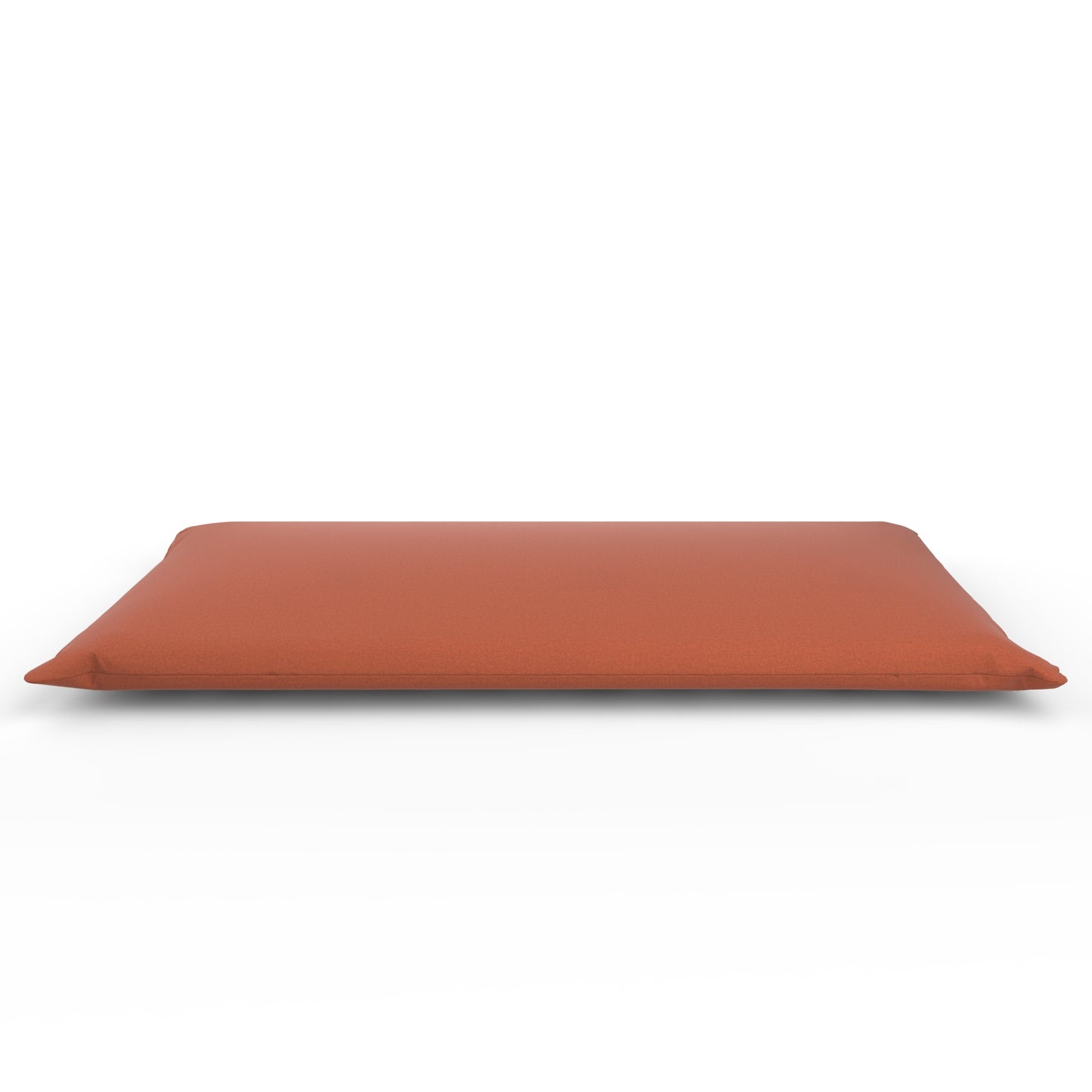 Futon with burnt orange color on a white background.